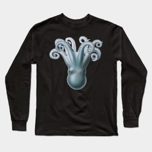 Shimmery Blue  Upside-Down Octopus Long Sleeve T-Shirt